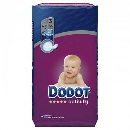 DODOT 56 PAÑALES ACTIVITY T-3 6-10 KG