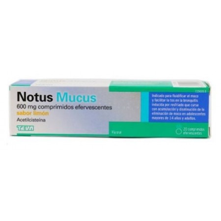 NOTUS MUCUS 600 MG 20 COMPRIMIDOS EFERVESCENTES (SABOR LIMON)