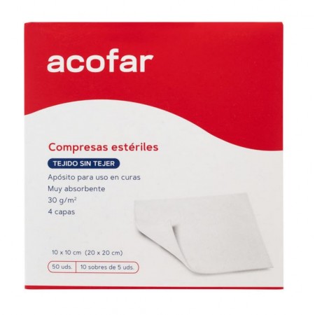 ACOFAR 50 APOSITOS ESTERILES DE TEJIDO SIN TEJER 10 CM X 10 CM