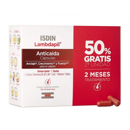 ISDIN LAMBDAPIL ANTICAIDA CAPSULAS 120 CAPSULAS 40% GRATIS