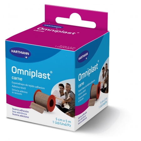 OMNIPLAST ESPARADRAPO HIPOALERGICO TELA COLOR PIEL 5 CM X 5 M