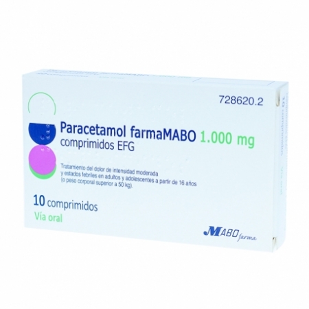 PARACETAMOL MABO EFG 1000 MG 10 COMPRIMIDOS