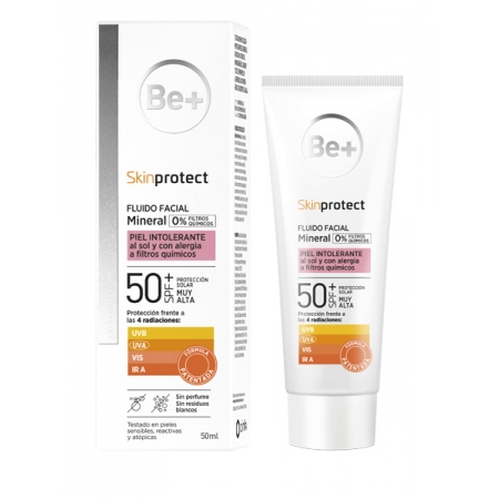 BE+ SKINPROTECT PIELES INTOLERANTES 100% MINERAL SPF50+ 50 ML