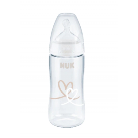 NUK FIRST CHOICE+ BIBERON 3 MESES TETINA DE SILICONA FLUJO M 300 ML COLORES SURTIDOS