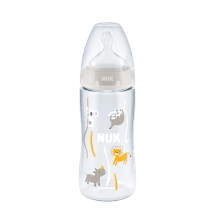 NUK FIRST CHOICE+ BIBERON 3 MESES TETINA DE SILICONA FLUJO M 300 ML COLORES SURTIDOS