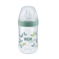 NUK FOR NATURE BIBERON TETINA DE SILICONA TALLA M 260 ML VERDE / BEIGE -BAJA-
