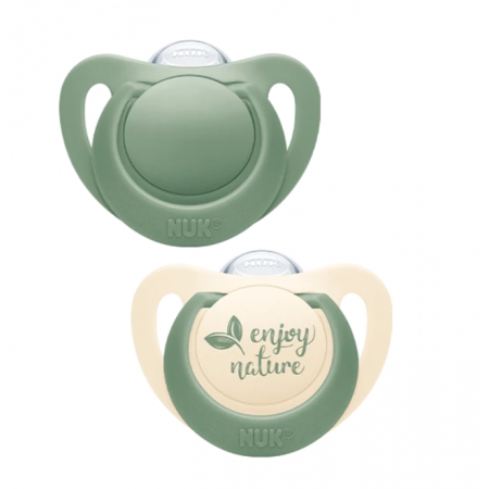 NUK FOR NATURE 2 CHUPETES DE SILICONA 18-36 MESES COLORES SURTIDOS -BAJA-