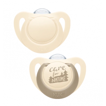 NUK FOR NATURE 2 CHUPETES DE SILICONA 18-36 MESES COLORES SURTIDOS -BAJA-