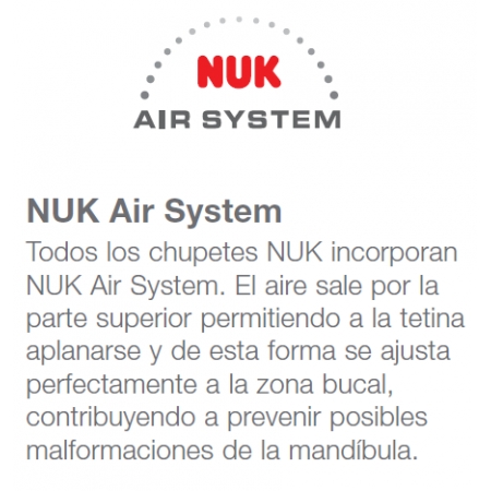 NUK PERFECT MATCH AIR CHUPETE SILICONA 0 - 6 MESES 2 UNIDADES SURTIDO