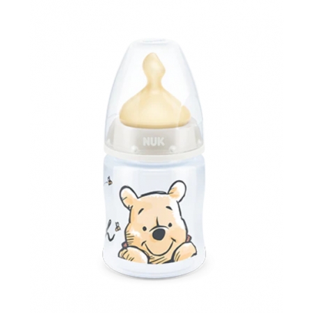 NUK FIRST CHOICE+ BIBERON WINNIE TETINA DE LATEX 0-6 MESES FLUJO M 150 ML COLORES SURTIDOS