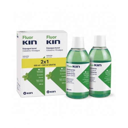 FLUOR KIN ENJUAGUE BUCAL ANTICARIES DIARIO 2 X 500 ML