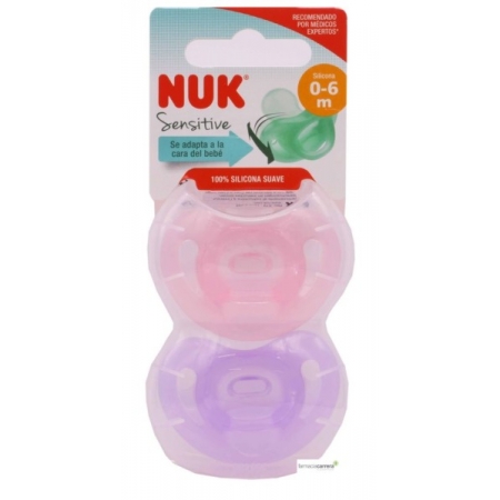 NUK SENSITIVE 2 CHUPETES SILICONA 0 - 6 MESES