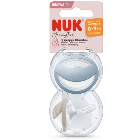 NUK MOMMY FEEL CHUPETE SILICONA 0 - 9 MESES COLOR AZUL/GRIS