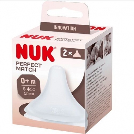 NUK PERFECT MATCH 2 TETINAS DE SILICONA ANTICOLICO FLUJO S