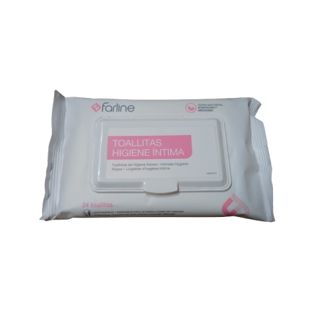 FARLINE 24 TOALLITAS HIGIENE INTIMA CON TAPA DURA