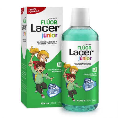 LACER COLUTORIO DIARIO JUNIOR FLUOR 0,05 % MENTA 500 ML.