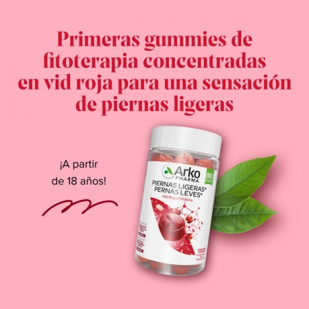 ARKOGUMMIES PIERNAS LIGERAS 60 CARAMELOS DE GOMA SABOR ARANDANO Y GROSELLA NEGRA