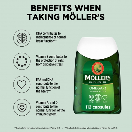 MOLLER'S OMEGA 3 Y VITAMINAS A, D Y E 112 CAPSULAS