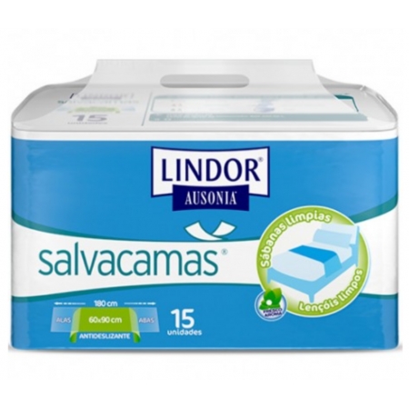 LINDOR AUSONIA SALVACAMAS 15 UNIDADES 60 CM X 90 CM CON ALAS