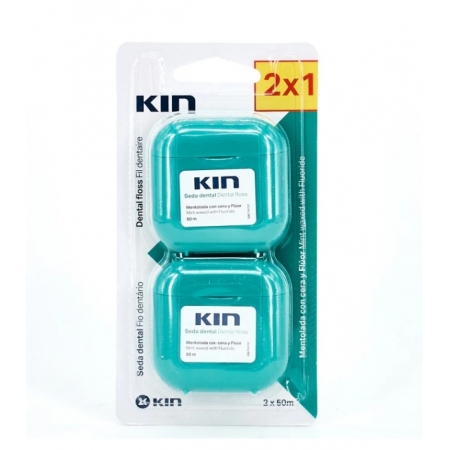 KIN SEDA DENTAL MENTOLADA CON CERA DUPLO 2 X 50 M