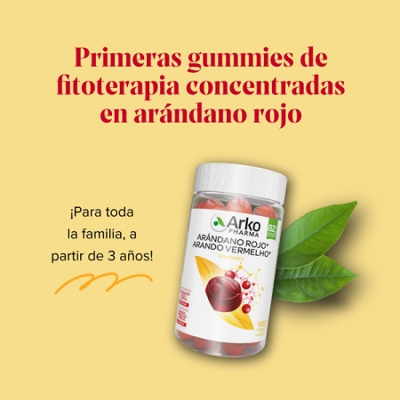 ARKOGUMMIES ARANDANO ROJO 60 CARAMELOS DE GOMA SABOR ARANDANO ROJO Y CEREZA