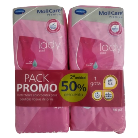 MOLICARE PREMIUM LADY PAD 1 GOTA INCONTINENCIA ORINA LIGERA 28 UNIDADES PACK DESCUENTO