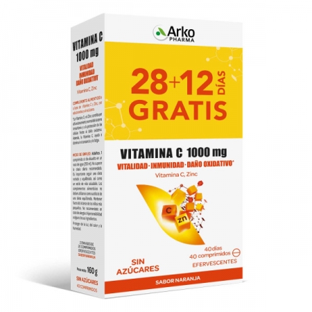 ARKOPHARMA VITAMINA C 1000 MG 40 COMPRIMIDOS EFERVESCENTES PACK