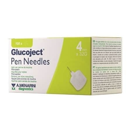 GLUCOJECT PEN NEEDLES 32GX4MM 100 AGUJAS