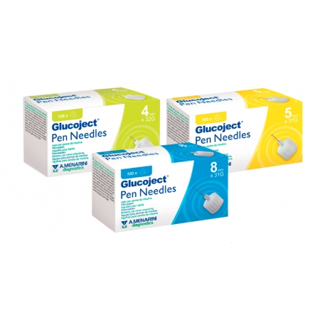GLUCOJECT PEN NEEDLES 32GX4MM 100 AGUJAS