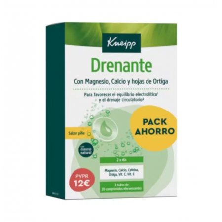 KNEIPP VITAMINAS DRENANTE 3 X 20 COMPRIMIDOS EFERVESCENTES