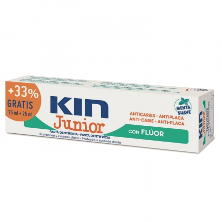 KIN JUNIOR PASTA DENTIFRICA 75 ML SABOR MENTA SUAVE + 33 % GRATIS