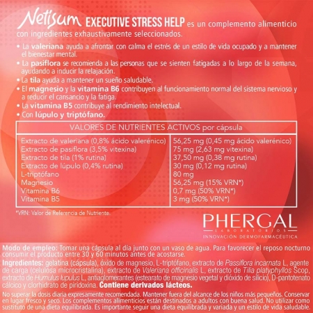 NETISUM EXECUTIVE STRESS HELP 30 CAPSULAS