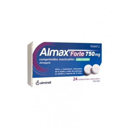ALMAX FORTE 750 MG 24 COMPRIMIDOS MASTICABLES SABOR MENTA