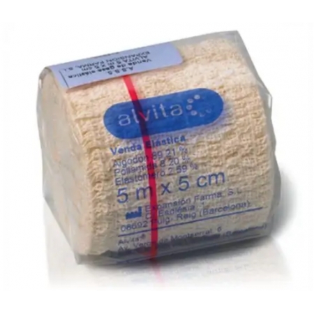 ALVITA VENDA DE GASA ELASTICA  5 M X 5 CM