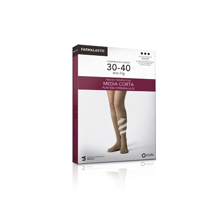 FARMALASTIC MEDIA CORTA (A-D) COMP FUERTE PUNTERA CERRADA T/REINA