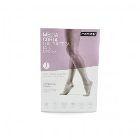 MEDILAST MEDIA CORTA (A-D) COMP FUERTE PUNTERA CERRADA T-EGDE