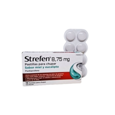 STREFEN 8,75 MG 16 PASTILLAS PARA CHUPAR (SABOR MIEL Y EUCALIPTO)