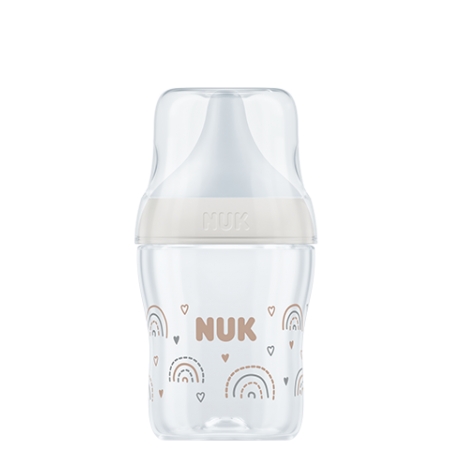 NUK PERFECT MATCH BIBERON CRISTAL PP TETINA DE SILICONA FLUJO S 120 ML ARCOIRIS