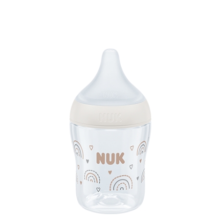 NUK PERFECT MATCH BIBERON CRISTAL PP TETINA DE SILICONA FLUJO S 120 ML ARCOIRIS