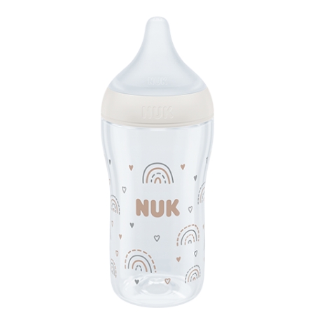 NUK PERFECT MATCH BIBERON CRISTAL ARCOIRIS +3 MESES TETINA DE SILICONA FLUJO M 230 ML