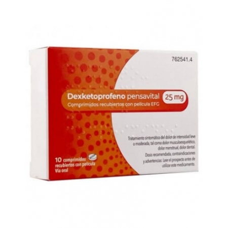 DEXKETOPROFENO PENSAVITAL EFG 25 MG 10 COMPRIMIDOS RECUBIERTOS