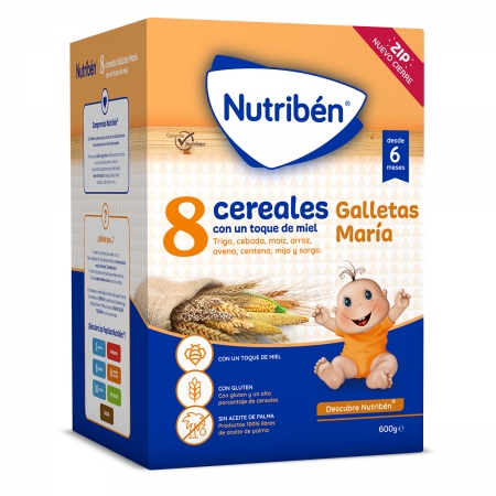 NUTRIBEN 8 CEREALES Y MIEL GALLETAS MARIA  600 G