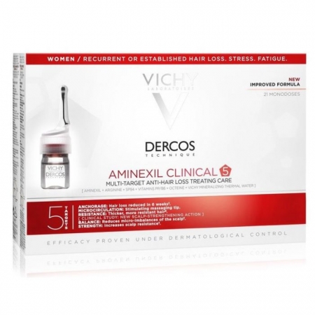 VICHY DERCOS AMINEXIL MUJER  21 AMPOLLAS ANTICAIDA