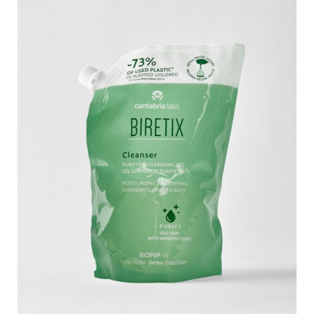 BIRETIX CLEANSER GEL LIMPIADOR PURIFICANTE ENVASE REFILL 400 ML