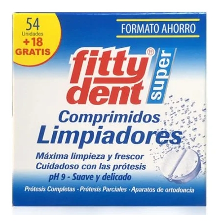 FITTYDENT SUPER COMPRIMIDOS LIMPIEZA PROTESIS 54+18 COMPRIMIDOS