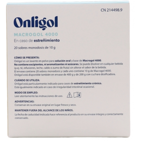 ONLIGOL MACROGOL 4000 20 SOBRES 10 G