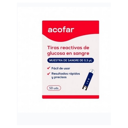 ACOFAR 50 TIRAS REACTIVAS DE GLUCOSA EN SANGRE