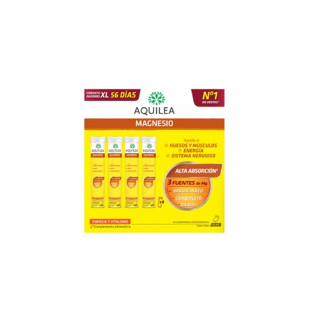 AQUILEA MAGNESIO 375 MG 56 COMPRIMIDOS EFERVESCENTES SABOR LIMON FORMATO XL