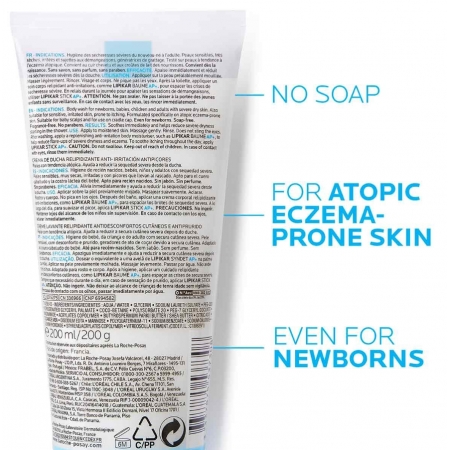 LA ROCHE POSAY LIPIKAR SYNDET AP+ CREMA DE DUCHA ANTIIRRITACION 400 ML