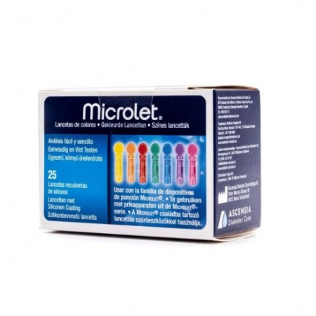 MICROLET 25 LANCETAS  DE COLORES